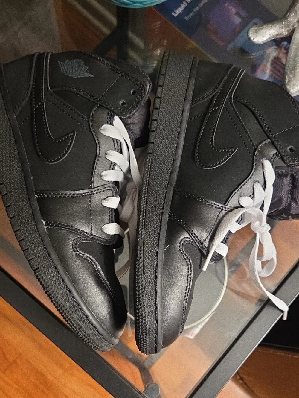 Jordan Kids Black and White High-Top Sneakers